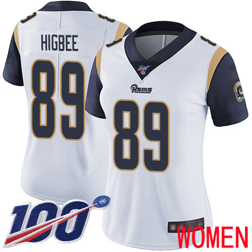 Los Angeles Rams Limited White Women Tyler Higbee Road Jersey NFL Football #89 100th Season Vapor Untouchable->los angeles rams->NFL Jersey